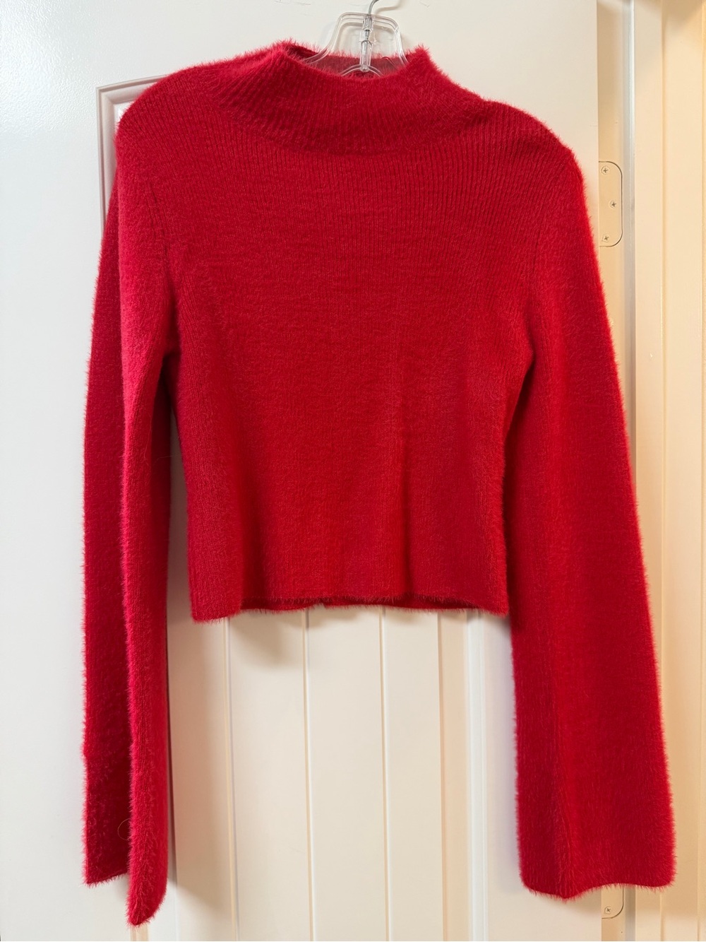 Sincerely Jules Red Cropped Mock Neck Sweater